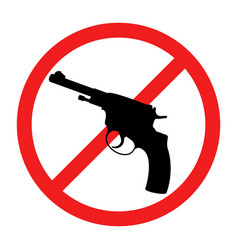 No Weapons Sign Guns Icon Red Round