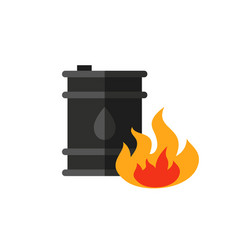 Oil Barrel And Fire Icon