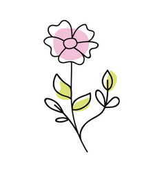 Pink Flower Garden One Line