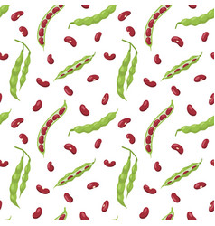 Seamless Pattern Design With Red Kidney Bean Plant