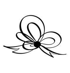 Hand Drawn Of Holiday Bow And Ribbon Line Icon