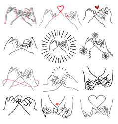 Hand Drawn Pinky Promise Concept Set