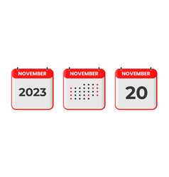 November 20 Calendar Design Icon 2023 Calendar