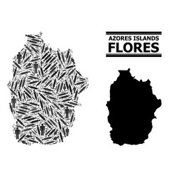 Syringe Mosaic Map Azores - Flores Island