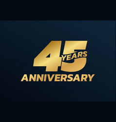 45 Years Anniversary Logo Design 45th Birthday