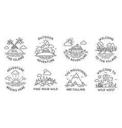 Adventure Line Badges Outdoor Travel Logos