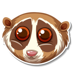 Head Of Slow Loris Animal Cartoon Sticker