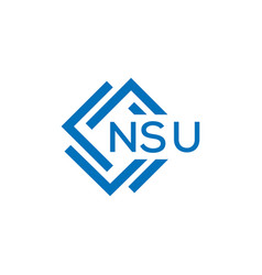 Nsu Letter Logo Design On White Background