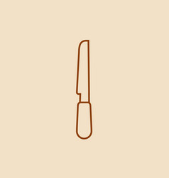 Cake Bread Knife Icon Line Outline Style