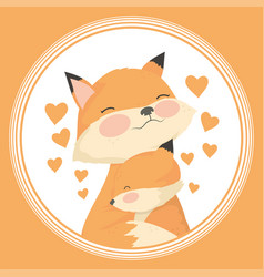 Fox Mom With Baby Postcard