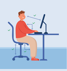 Office Person With Correct Posture Sitting