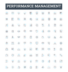 Performance Management Line Icons Set