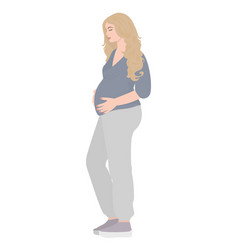 Pregnant Young Woman With Blond Hair Happy Mother