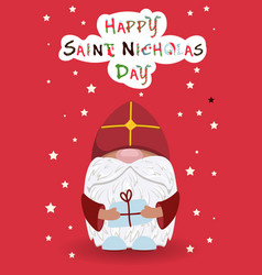 St Nicholas Day Quote With A Cute Gnome In A Red