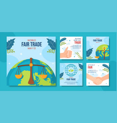 World Fair Trade Day Social Media Post Flat