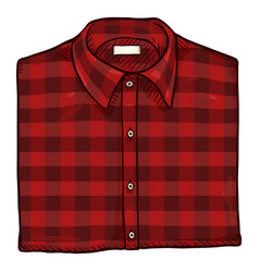 Cartoon Folded Red Checkered Men Shirt