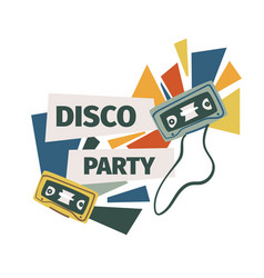 Disco Party Retro Cassettes Old School Style