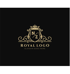 Initial Nz Letter Luxurious Brand Logo Template