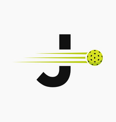 Letter J Pickleball Logo Symbol Pickle Ball