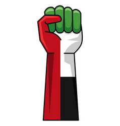 Uae Flag In Hand Fist