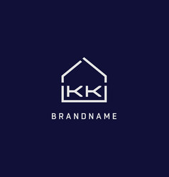 Initial Letter Kk Roof Real Estate Logo Design