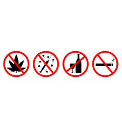 Sign Forbidden For Alcohol Smoke And Drug