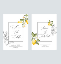 Wedding Invitation Lemon Hand-drawn