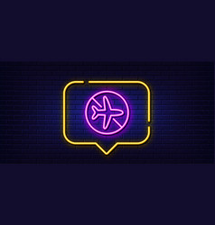 Flight Mode Line Icon Airplane Mode Sign Neon