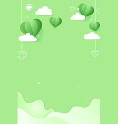 Hanging Hearts Green Background