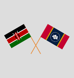 Crossed Flags Of Kenya And The State Of