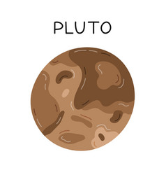 Cute Hand Drawn Cartoon Pluto Planet Of Solar