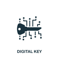 Digital Key Icon Monochrome Simple Cyber Security