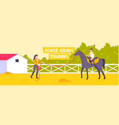 Horizontal And Flat Horse Riding School Banner