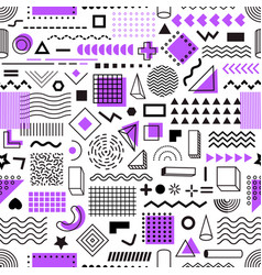 Memphis Geometric Line Shapes Seamless Pattern