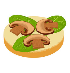 Mushroom Sandwich Icon Isometric Sandwich