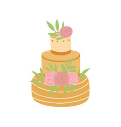 Three Tier Cake With Flowers For Printing