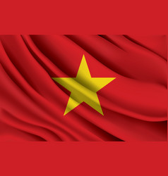 Vietnam National Flag Waving Realistic