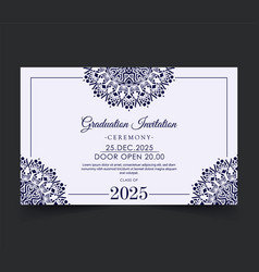 Graduation Invitation With Ornament Template