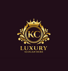 Initial Kc Letter Royal Luxury Logo Template