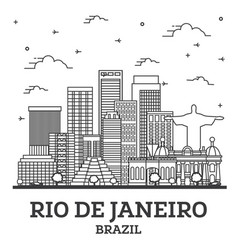 Outline Rio De Janeiro Brazil City Skyline