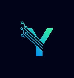 Tech Letter Y Logo Futuristic Logo Template