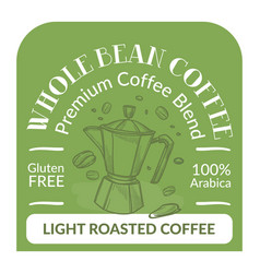 Whole Bean Coffee Premium Blend Roasted Label