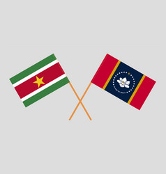 Crossed Flags Of Suriname And The State Of