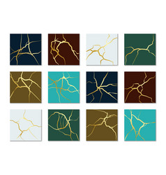 Gold Kintsugi Cards Square Mini Banners