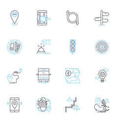 Social Signals Linear Icons Set Shares Likes