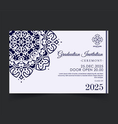 Graduation Invitation With Ornament Template