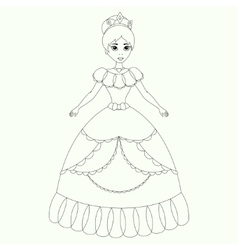 Beautiful princess in elegant dress coloring book Vector Image