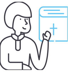 Clergyman Line Icon Outline Symbol