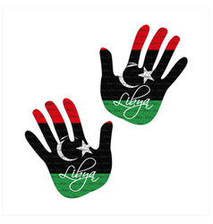 Libya Flag Hand