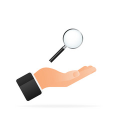 Magnifying Glass Icon In Hand With Gradient Mesh